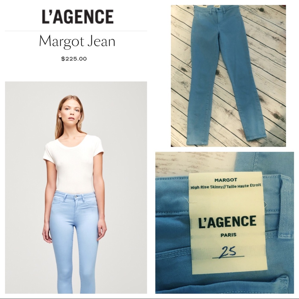 L’AGENCE Margot HighRise Blue Skinny Jeans Size 25